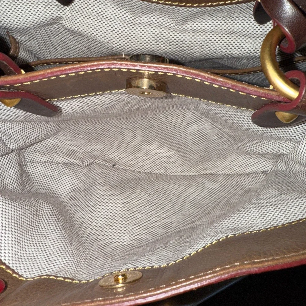 Dooney Bourke‎ Florentine Leather Handbag Large Zip Barlow Chestnut Bag Hobo